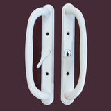 10" Sliding Patio Handle Set w/ Keys, 3 15/16" Hole Spacing, Fits 1-1/4" to 2-1/4" Door Thickness
