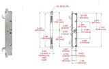 7.97" Hole Spacing Two Point Stainless Steel Mortise Lock