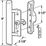 Black Wood Sliding Patio Glass Door Handle Set Replacement with 3-1/2" Hole Spacing