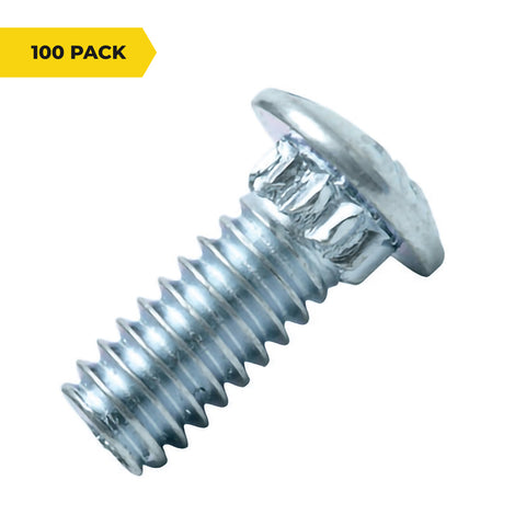 Slotted Rib Neck Track Bolts - 1/4" x 5/8" (100 Pack)