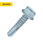 TEK Drill & Tap Screw - 1/4" x 1" HWH (7/16") (100 Pack)